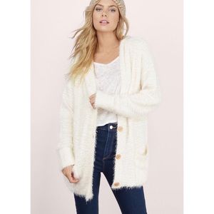 Tobi Fuzzy Hooded Cardigan